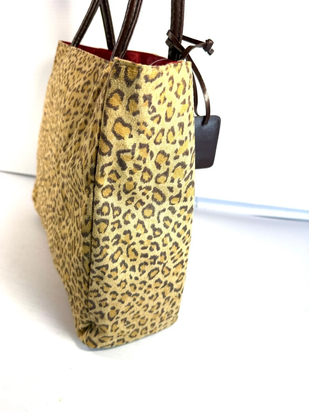 Neiman Marcus Leopard Print Tote with Dark Brown Handles